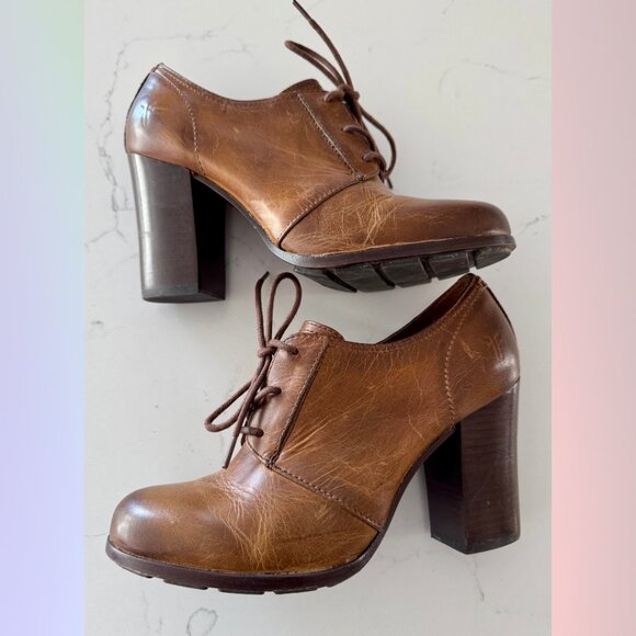 Frye Leather Heel Booties – Dark Brown, Size 7.5 - Picture 1 of 7